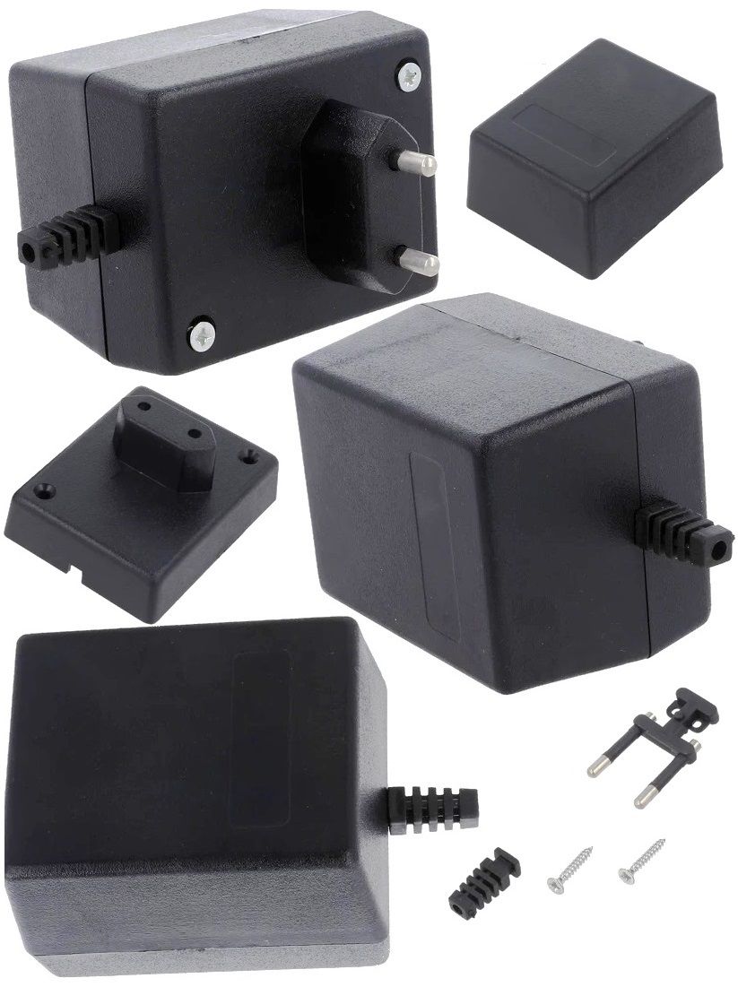 Caja enchufe Negra 54x81x46mm